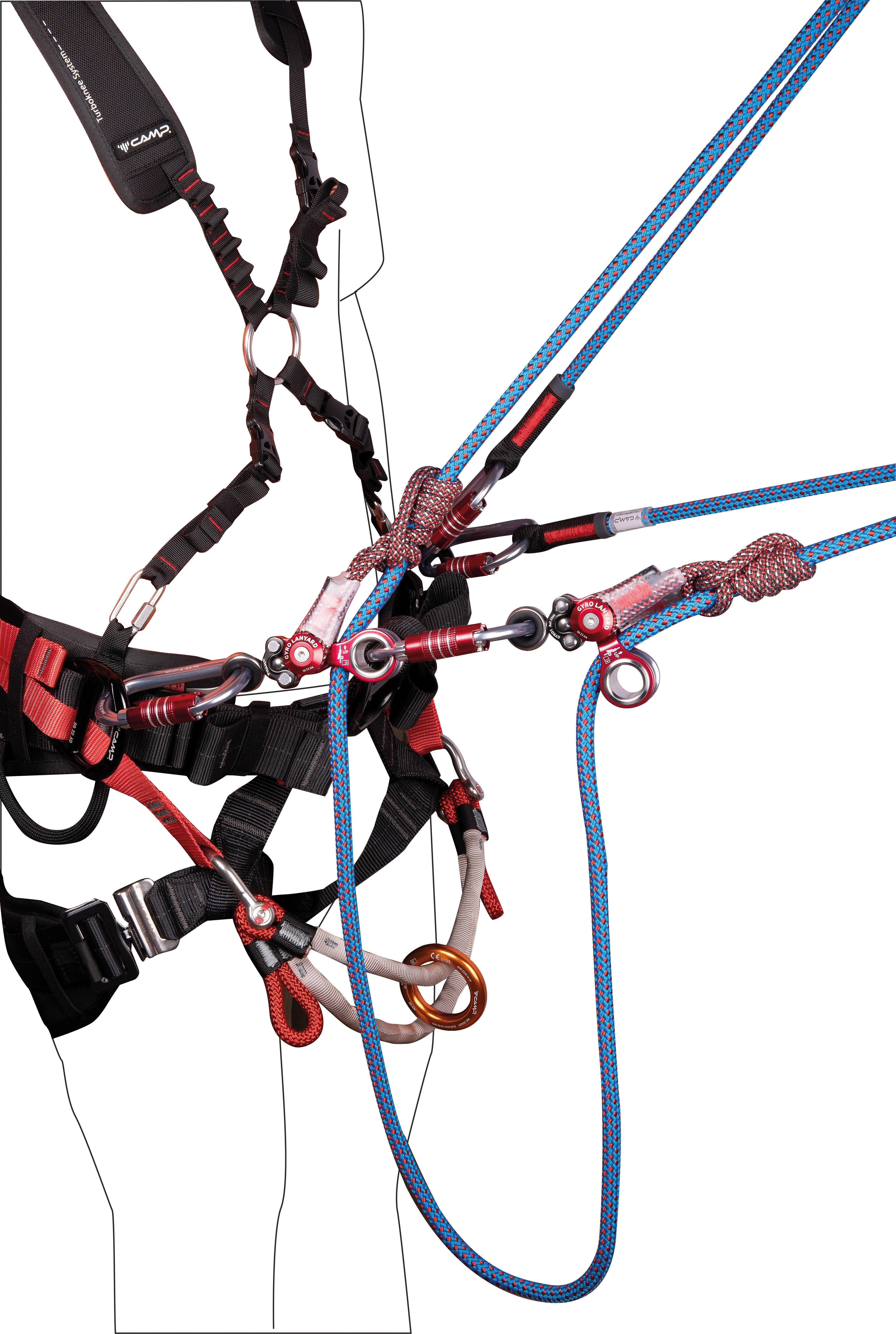 GYRO LANYARD TWIN Adjustable rope lanyard